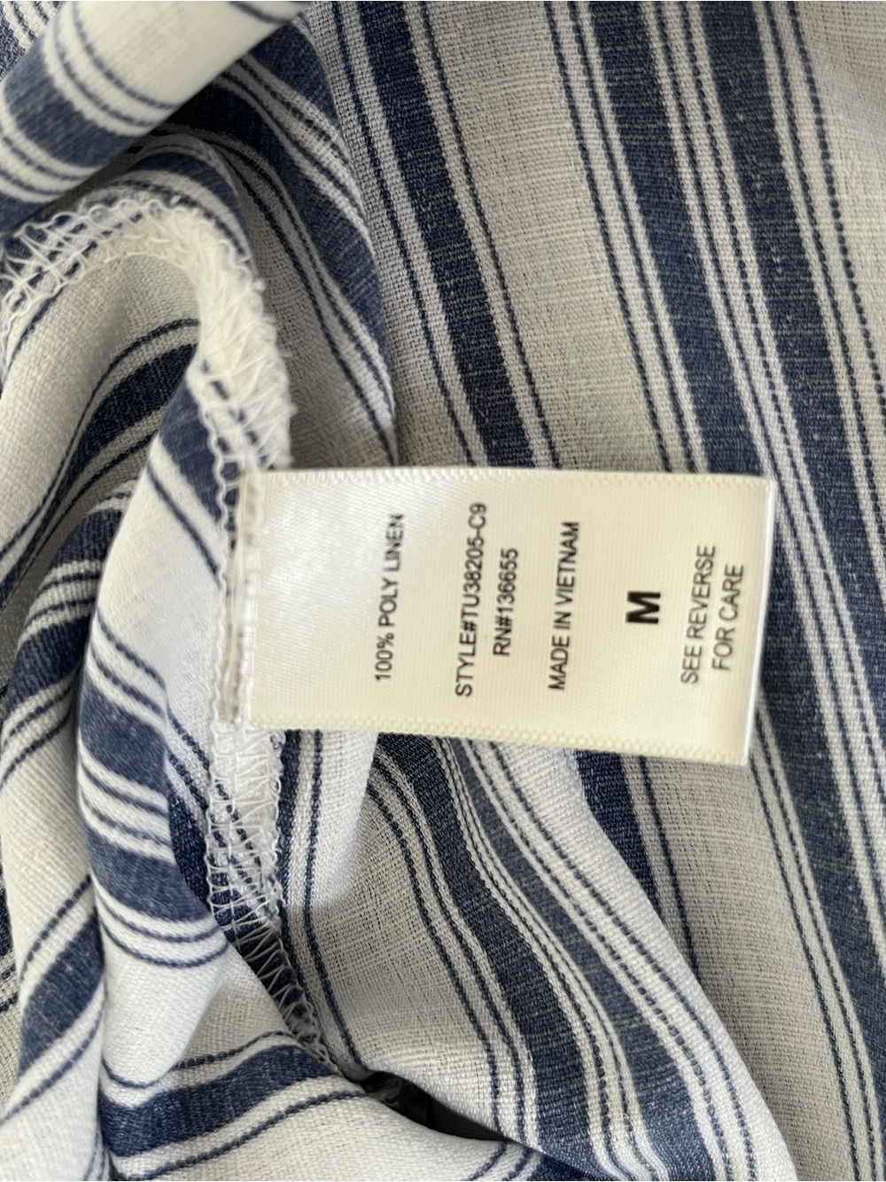 West Kei Navy and White Striped Wrap Blouse Size M - Picture 9 of 9
